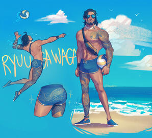 Fan art of Hanzo, from Overwatch