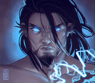 fan art of Hanzo from Overwatch