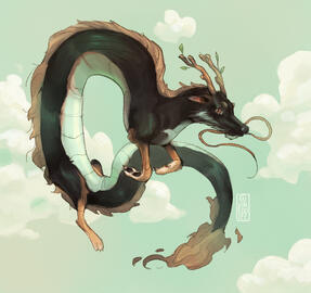 I drew my dog as a dragon